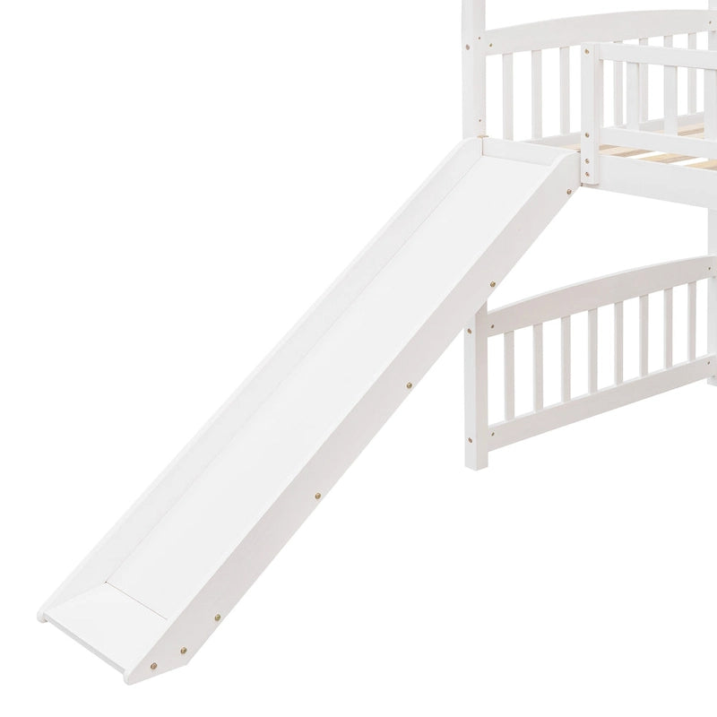 Letto a soppalco singolo con scivolo, letto a forma di casetta con scivolo
