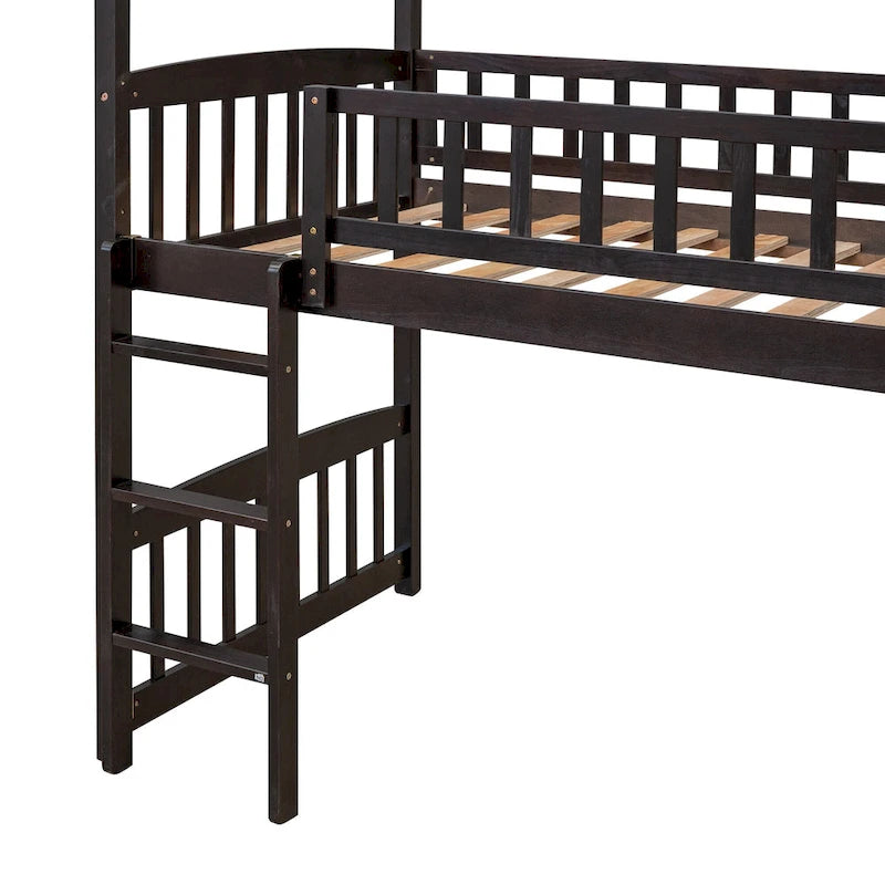 Twin Loft Bed with Slide,House Bed with Slide