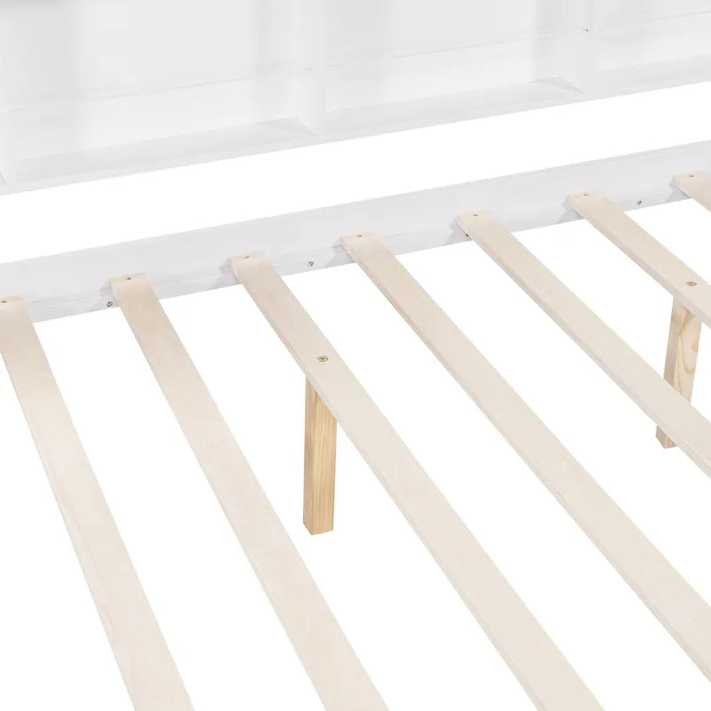 Houten bed in Full-formaat in huisstijl met onderschuifbed