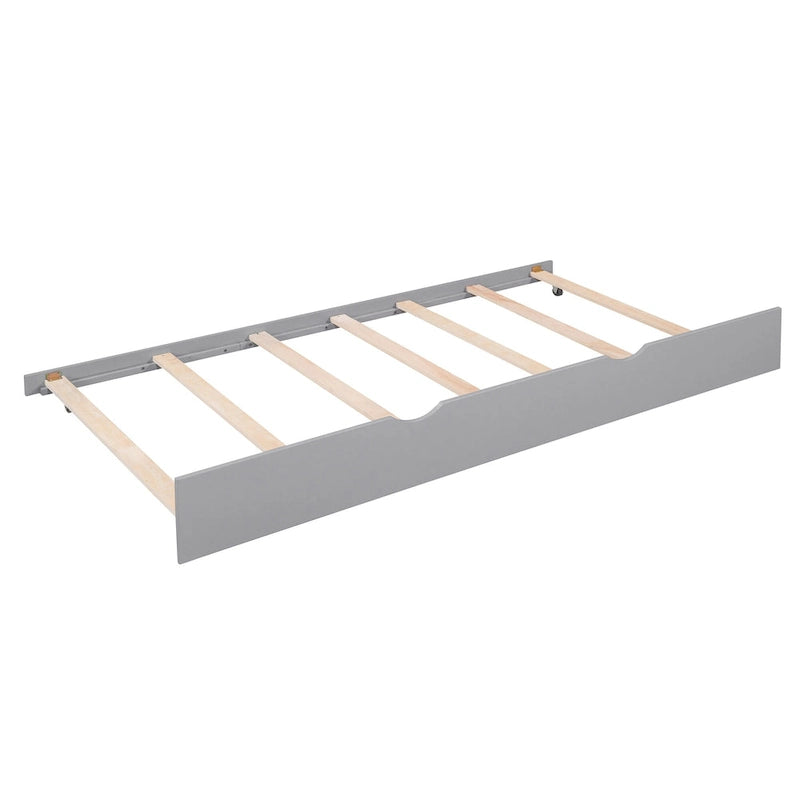 Houten bed in Full-formaat in huisstijl met onderschuifbed