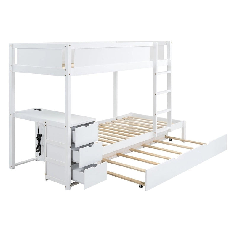 Twin Bunk Bed with Twin size Trundle