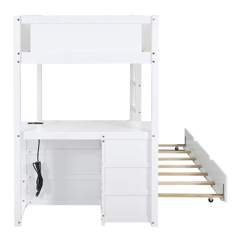 Twin Bunk Bed with Twin size Trundle