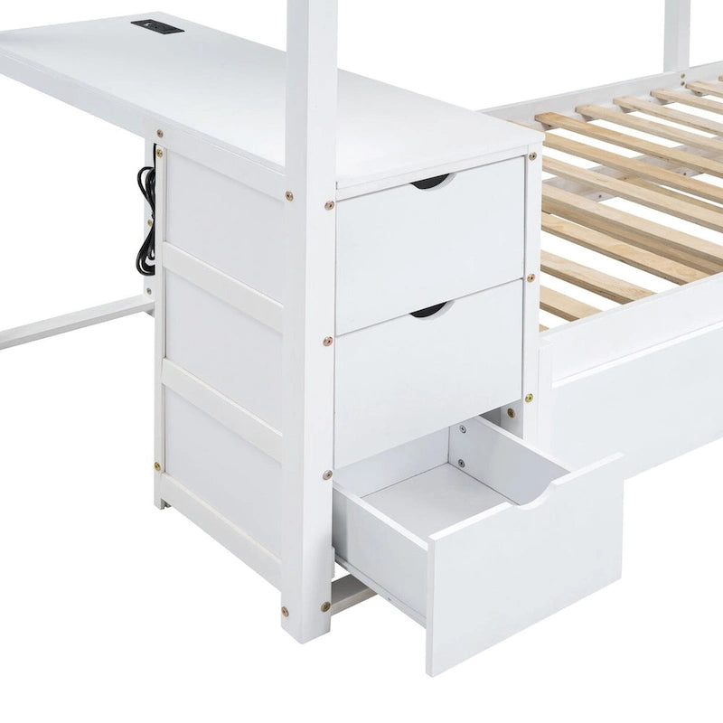 Twin Bunk Bed with Twin size Trundle