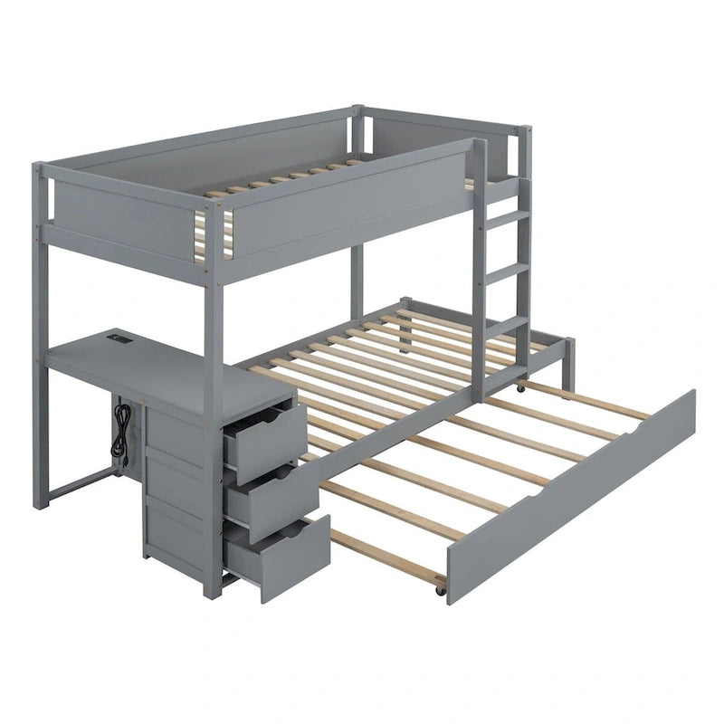 Twin Bunk Bed with Twin size Trundle