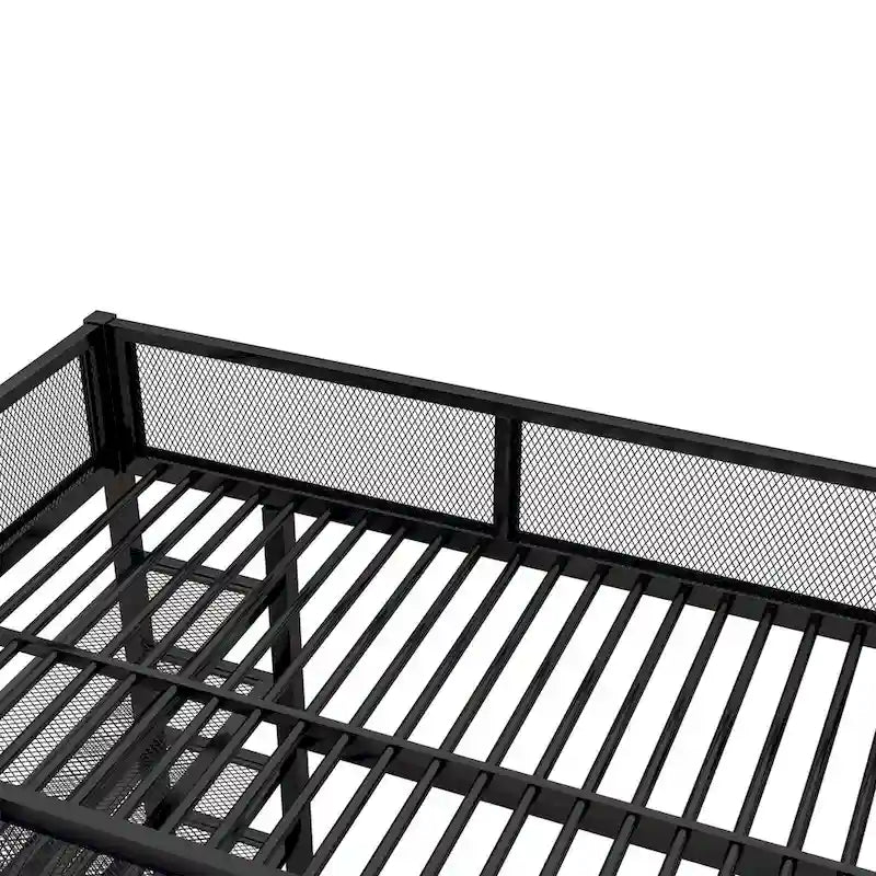 Metall-Etagenbett in Full-Size mit 4-stufigen Ablagefächern und Stauraum