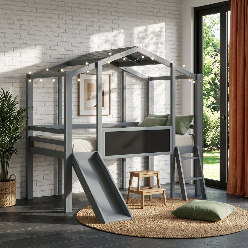 Loft Bed with Ladder and Slide