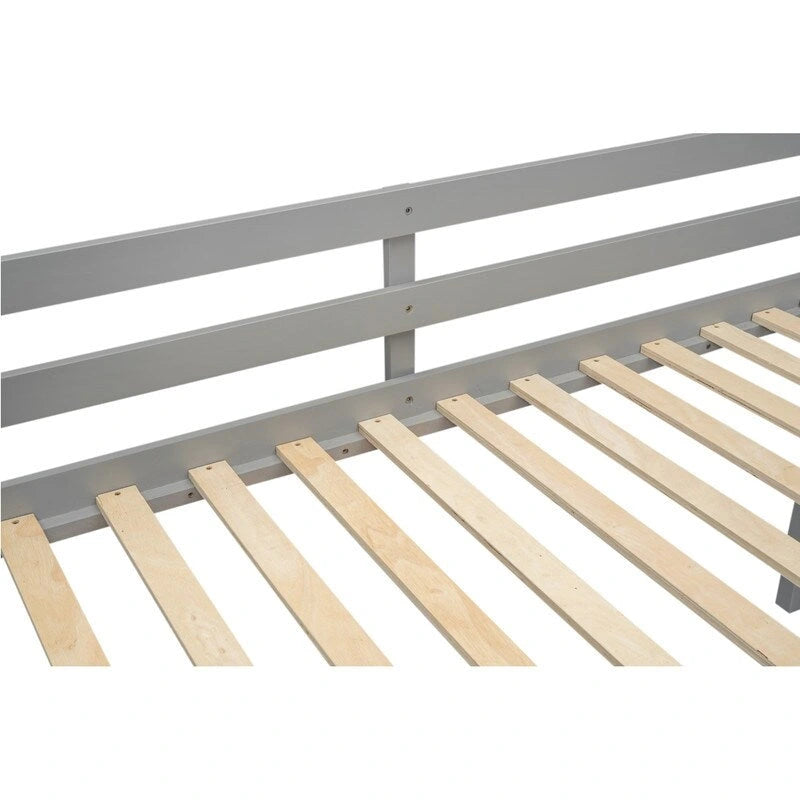 Lit mezzanine bas en bois Twin Size avec échelle, pouvant être placée à gauche ou à droite
