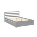 Full Size Wood Platform Bed Frame with Headboard and Twin Trundle