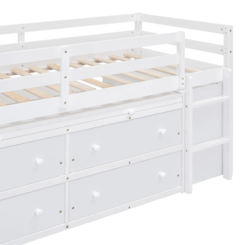 Lit mezzanine Twin Size avec bureau d’écriture et 4 tiroirs
