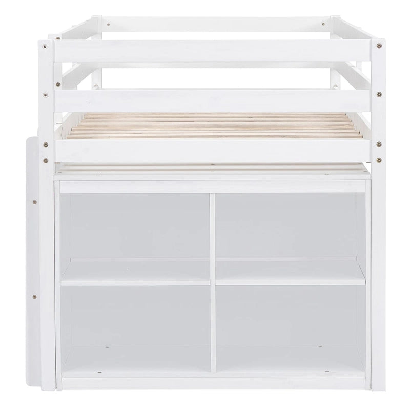 Lit mezzanine Twin Size avec bureau d’écriture et 4 tiroirs